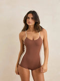 RHYTHM LILY RIB CROSS BACK SURF SHORT ONE PIECE