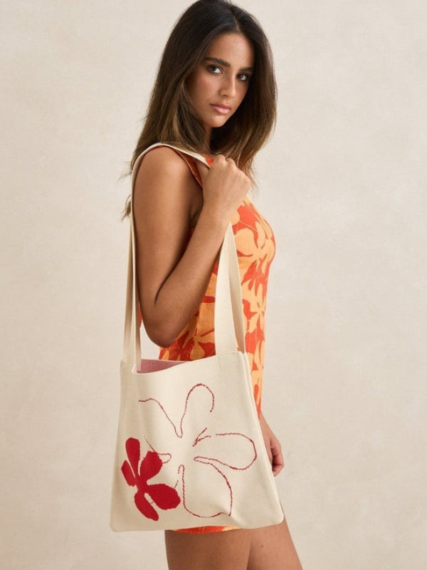RHYTHM MELIA FLORAL CROCHET TOTE BAG