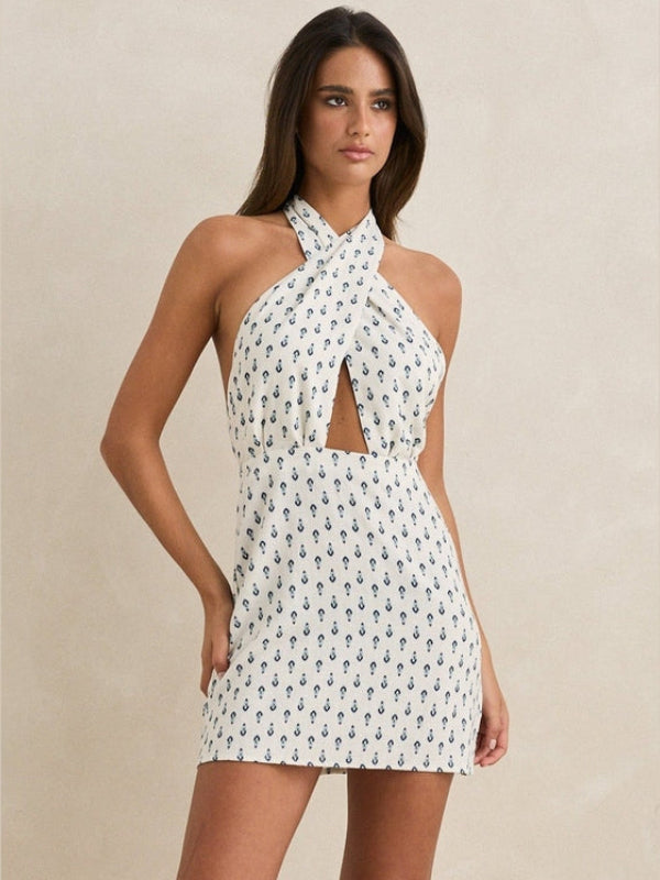 RHYTHM SEACLIFF HALTER MINI DRESS
