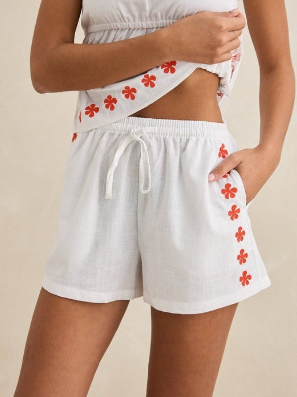 RHYTHM MELIA FLORAL EMBROIDERED SHORT