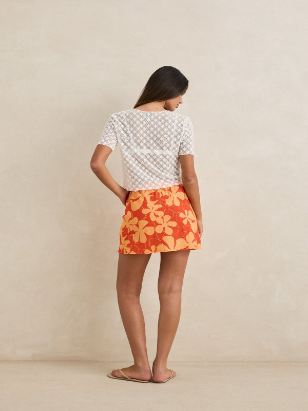 RHYTHM MELIA FLORAL BIAS CUT MINI SKIRT