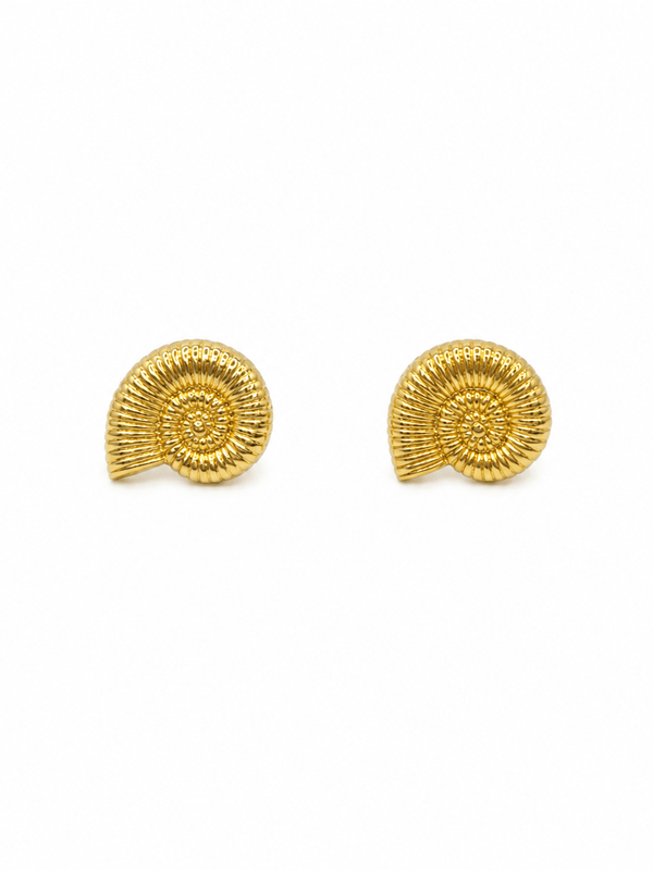 SEAFOAM SPIRAL STUD EARRING