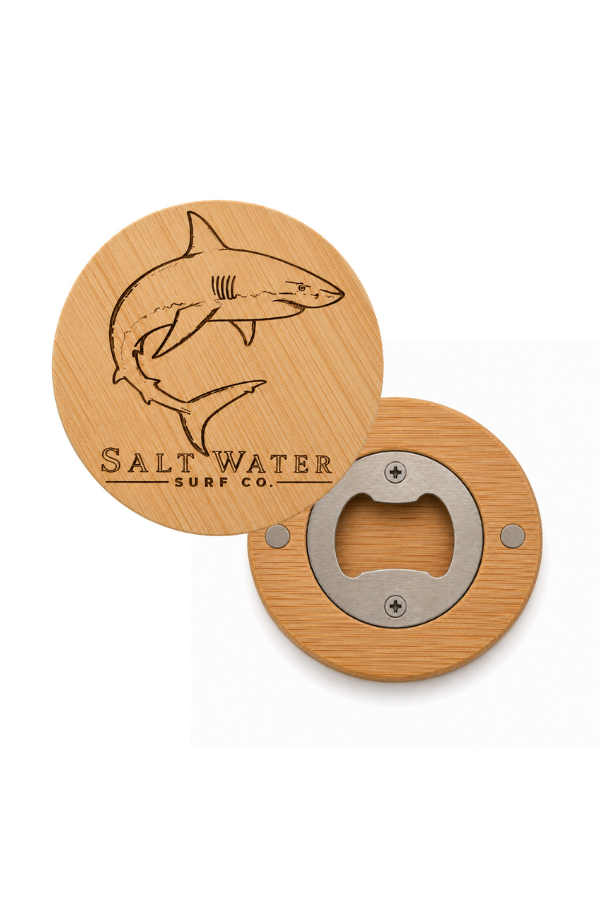 Shark Engraved Magnetic Wooden Bottle Opener