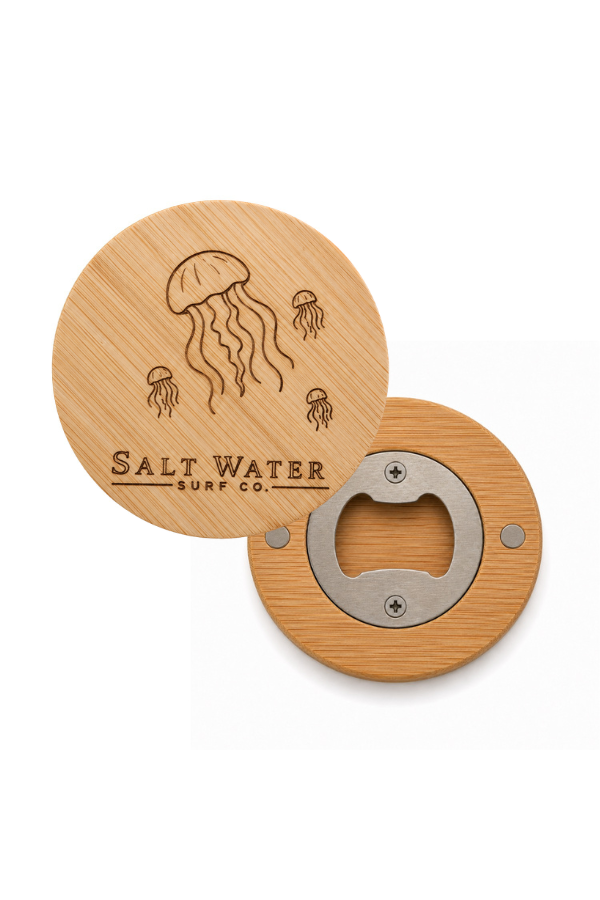 Jellyfish Engraved Magnetic Wooden Bottle Opener