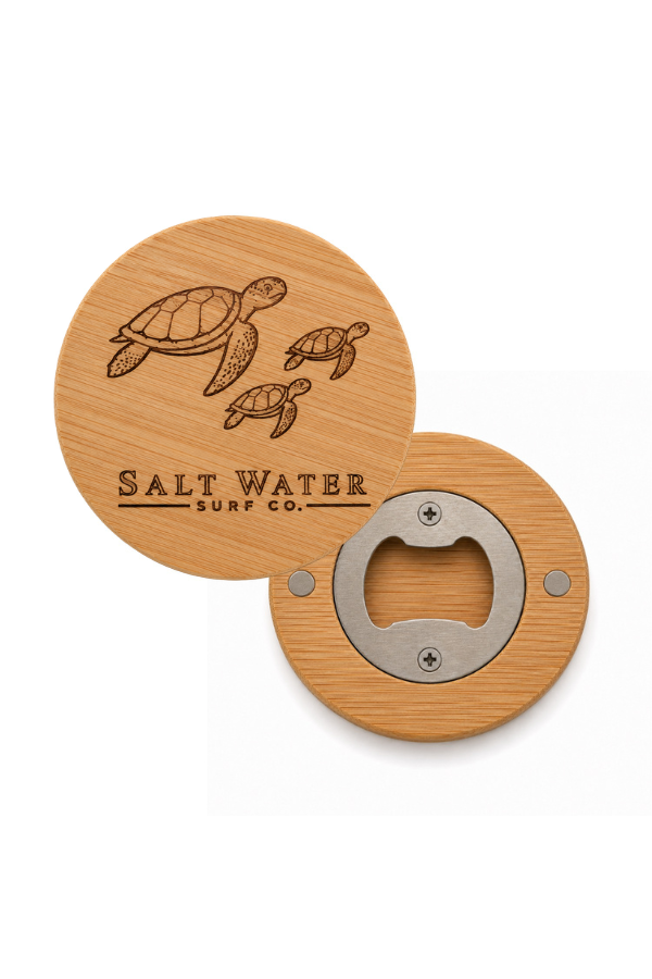 Turtle Engraved Magnetic Wooden Bottle Opener