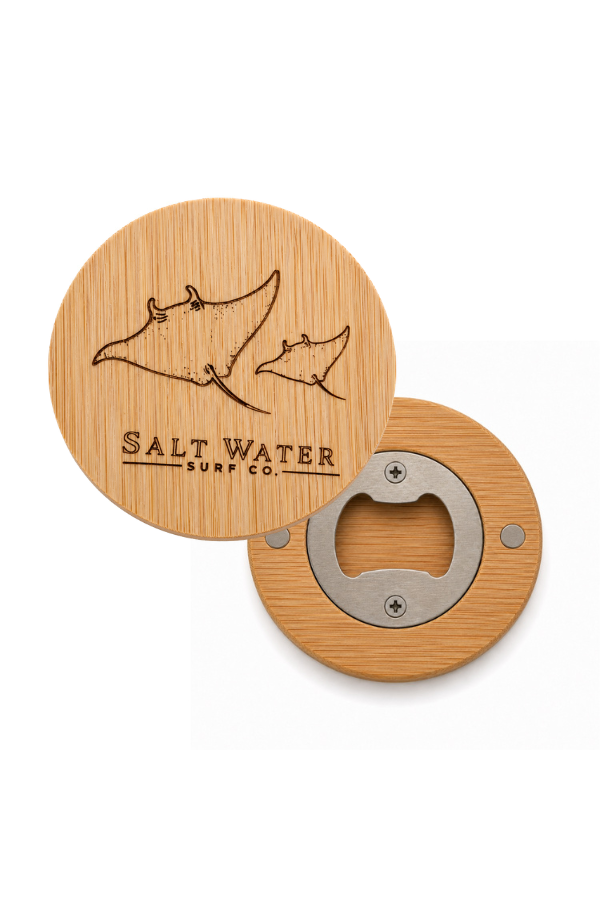 Manta Ray Engraved Magnetic Wooden Bottle Opener
