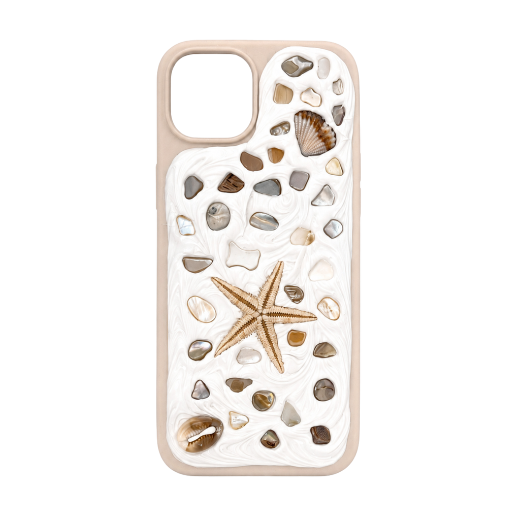 COASTAL HANDMADE SHELL IPHONE 15 PLUS PHONE CASE