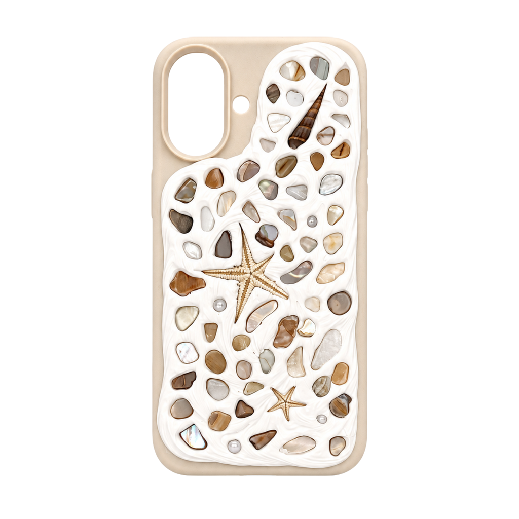 Coastal Handmade Shell iPhone 16 Plus Phone Case