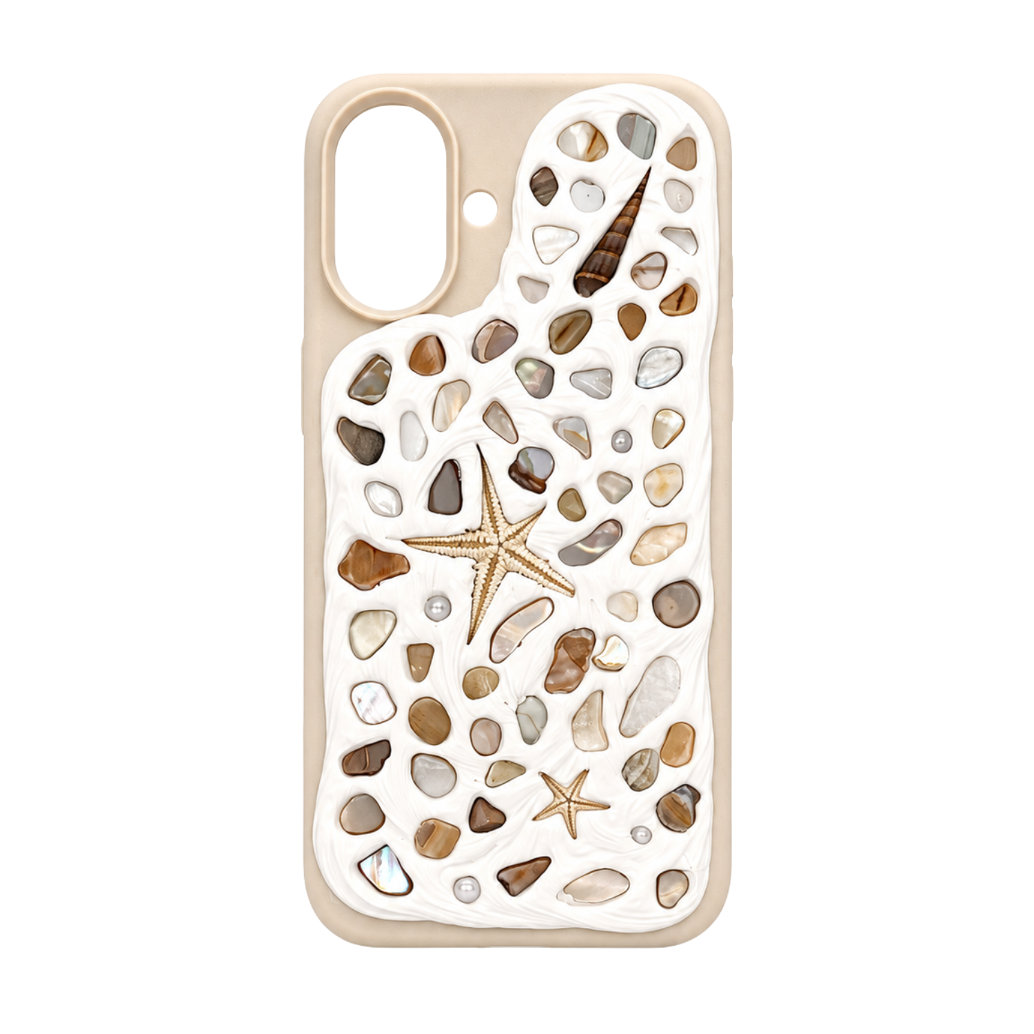 Coastal Handmade Shell iPhone 16 Plus Phone Case