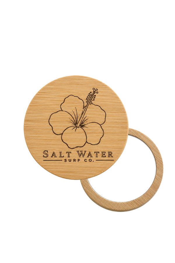 Hibiscus Flower Handmade Engraved Wooden Bamboo Mirror