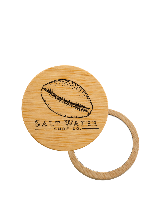 Cowrie Shell Handmade Engraved Wooden Bamboo Mirror