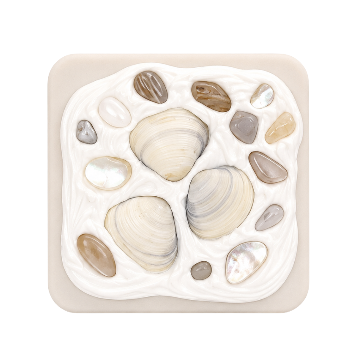 COASTAL HANDMADE SHELL COMPACT MIRROR