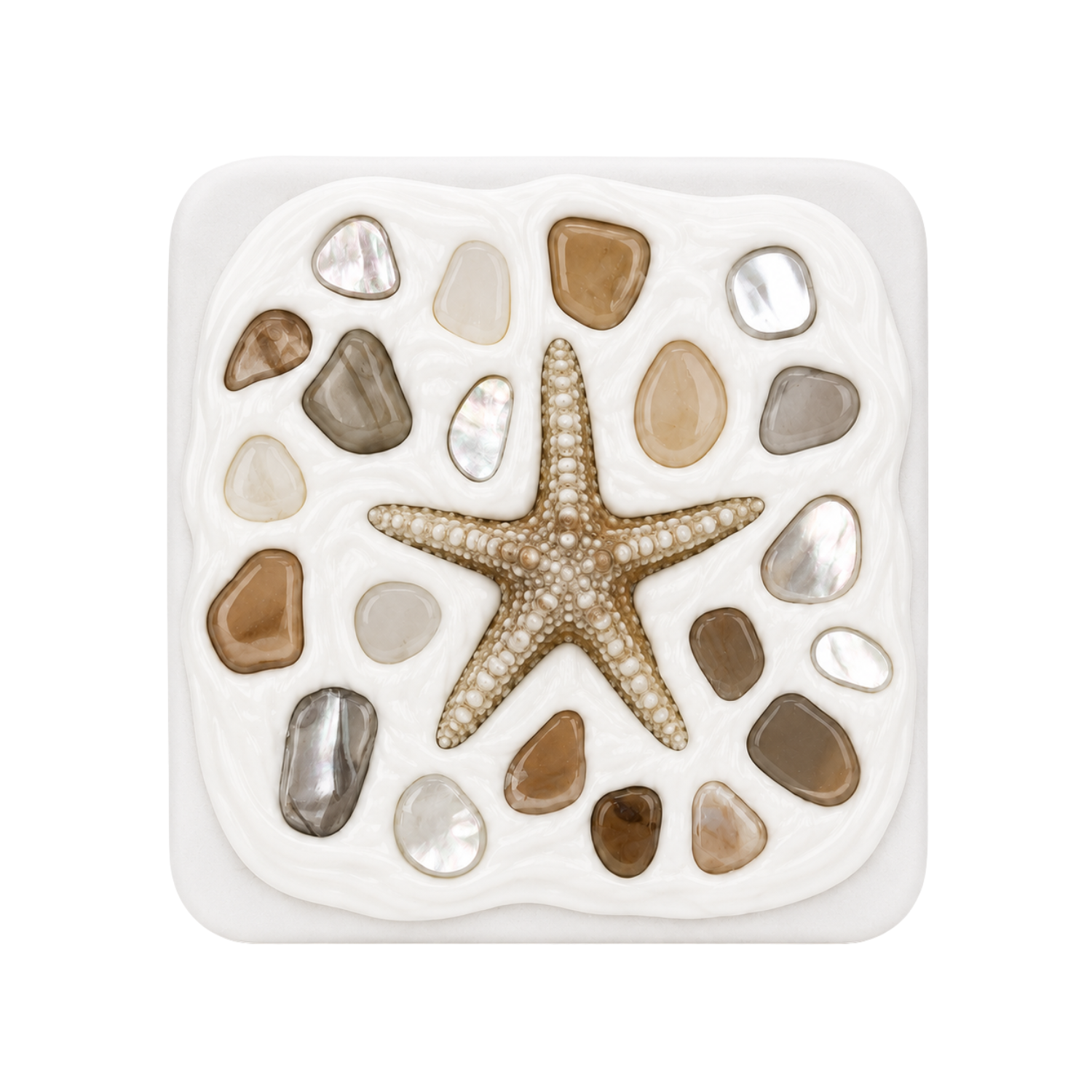 COASTAL HANDMADE SHELL COMPACT MIRROR