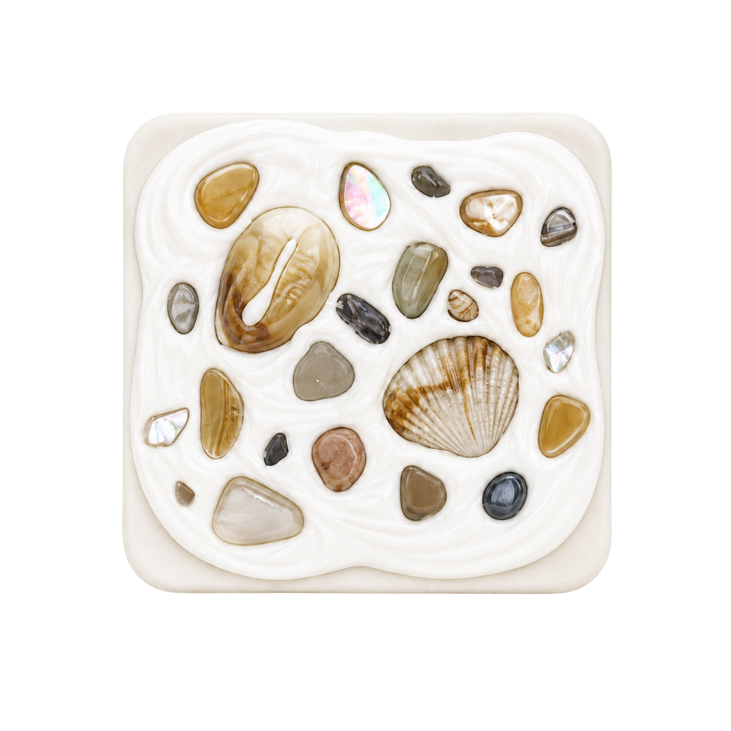 COASTAL HANDMADE SHELL COMPACT MIRROR