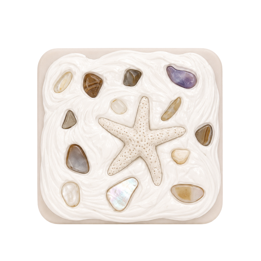 COASTAL HANDMADE SHELL COMPACT MIRROR