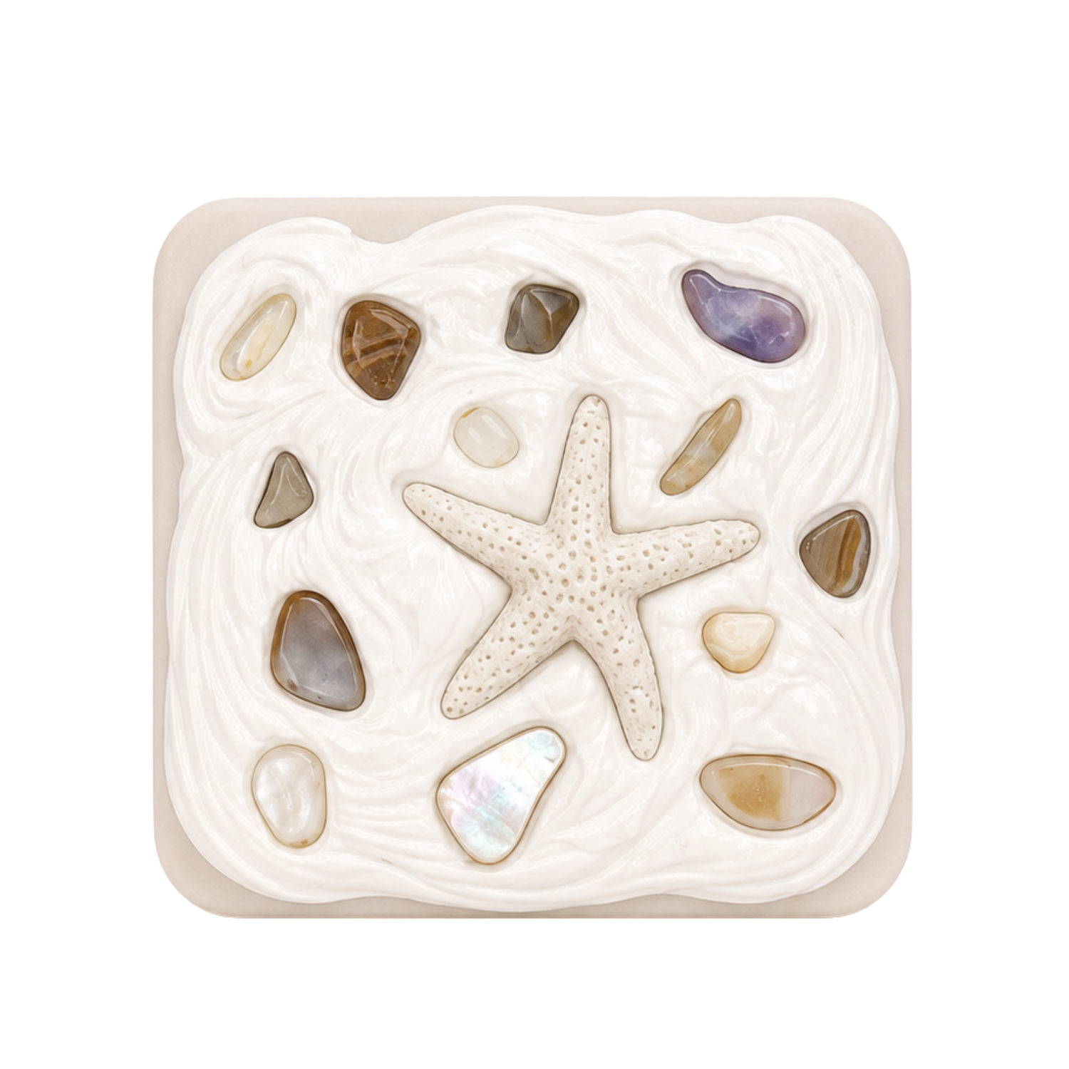 COASTAL HANDMADE SHELL COMPACT MIRROR