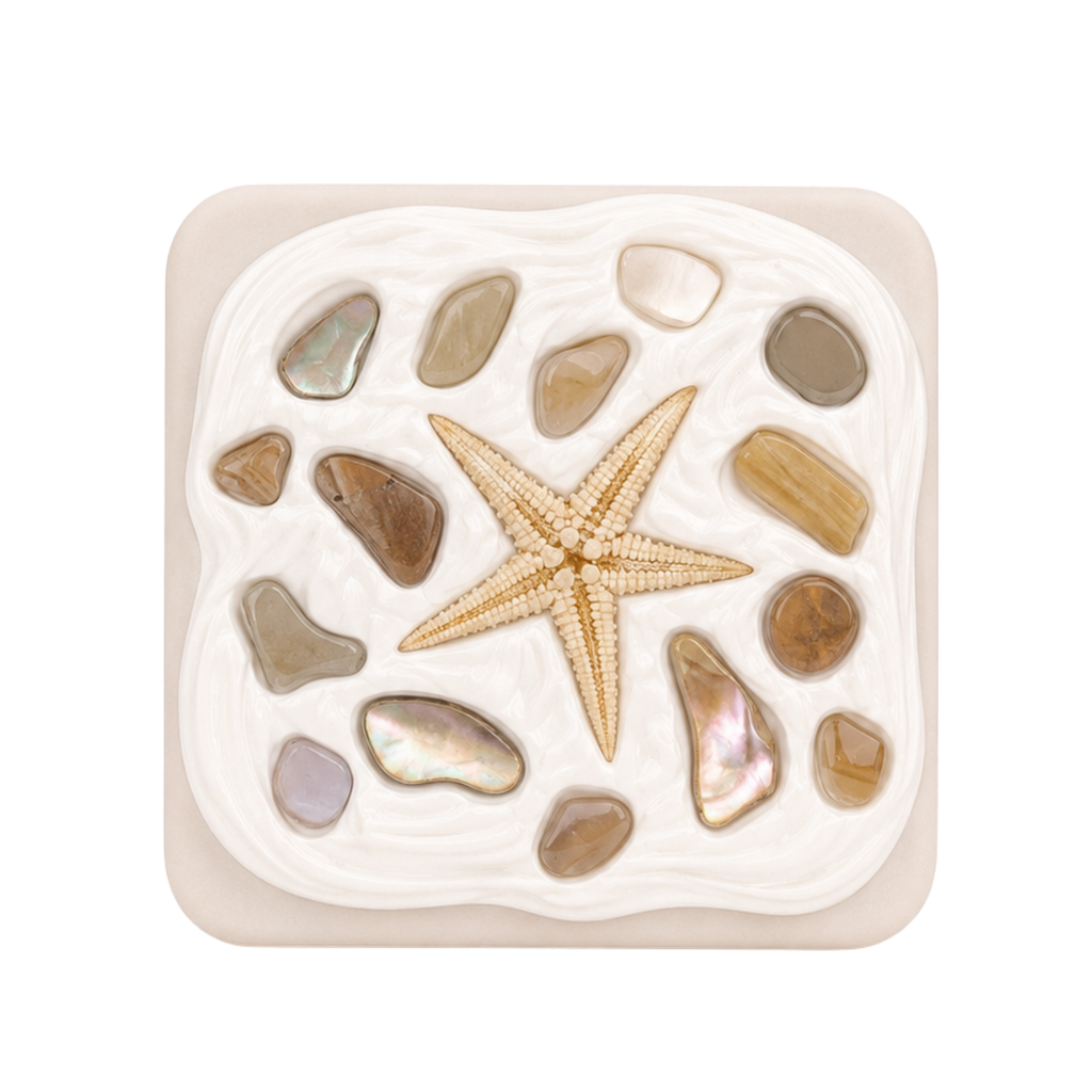 COASTAL HANDMADE SHELL COMPACT MIRROR