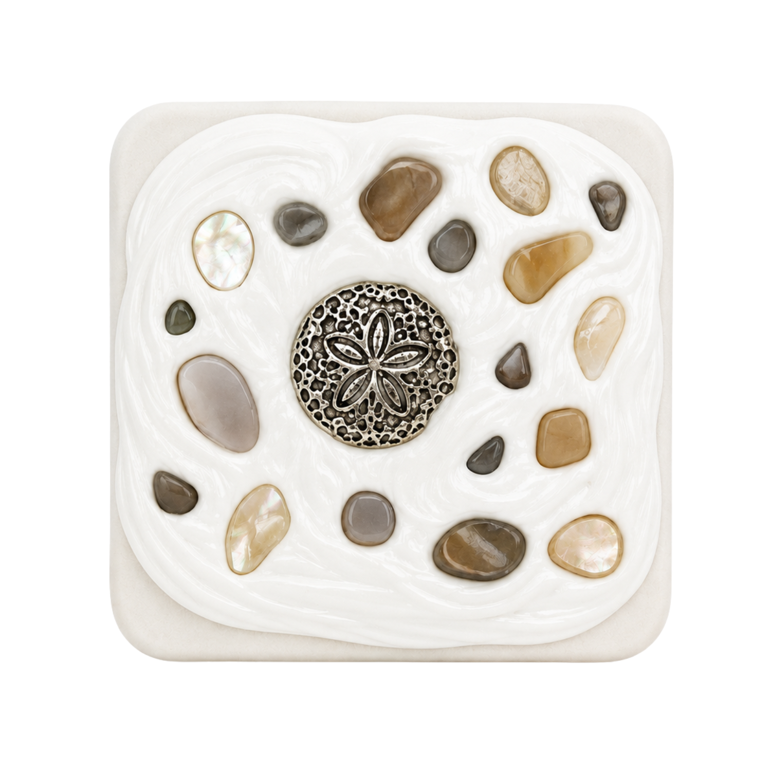 COASTAL HANDMADE SHELL COMPACT MIRROR