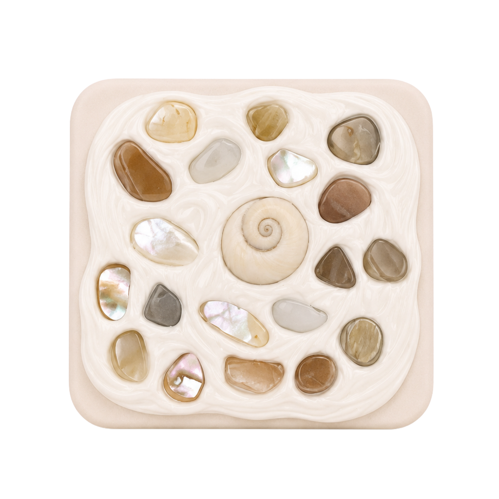 COASTAL HANDMADE SHELL COMPACT MIRROR