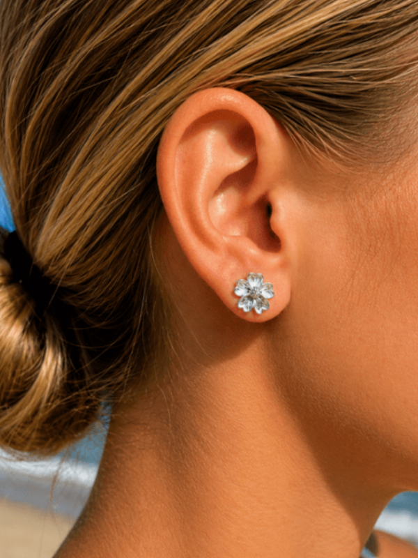 Seabloom Flower Stud Earring Sterling Silver