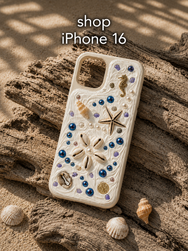 COASTAL HANDMADE SHELL IPHONE 16 PHONE CASE