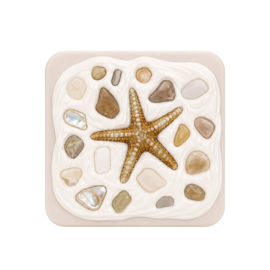 COASTAL HANDMADE SHELL COMPACT MIRROR