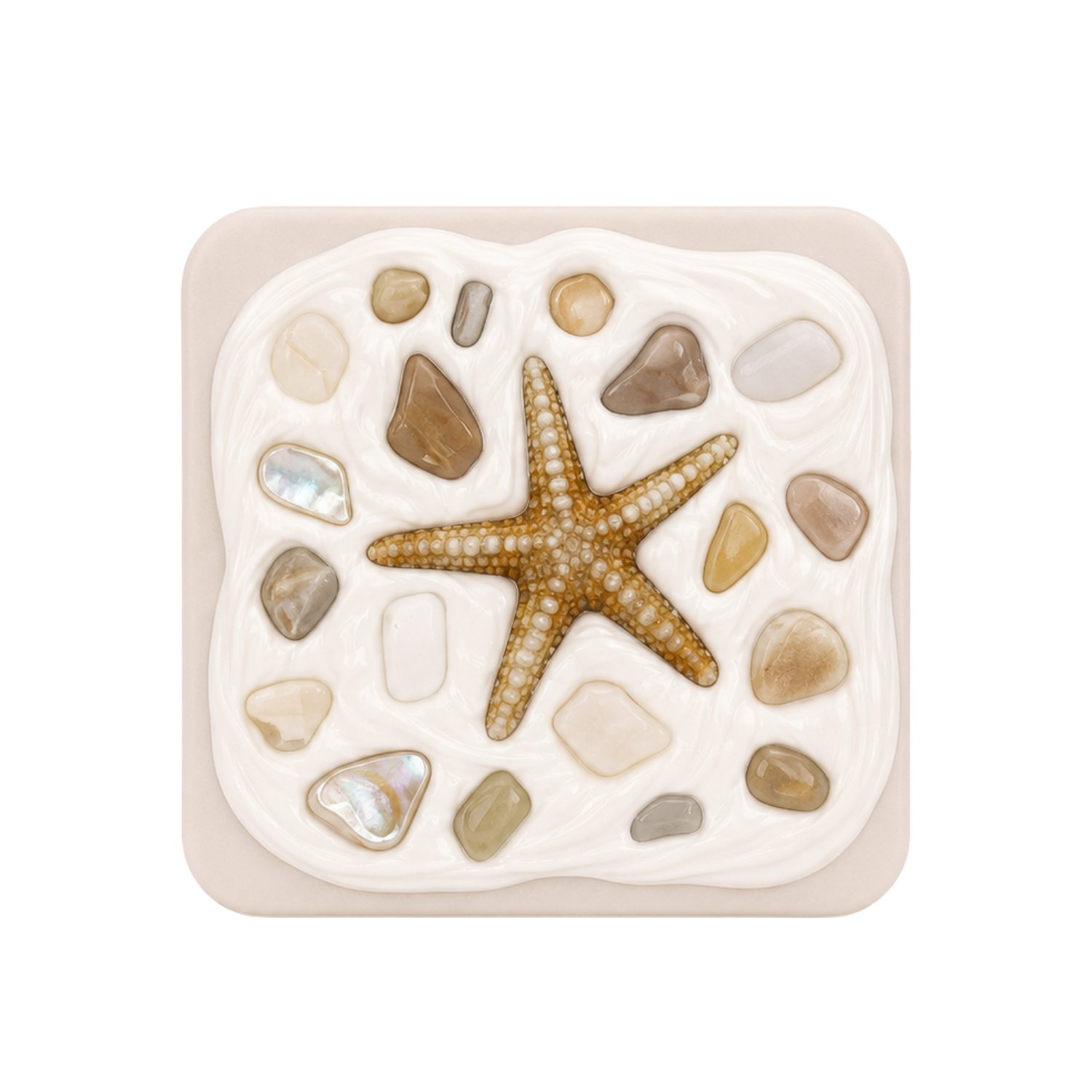 COASTAL HANDMADE SHELL COMPACT MIRROR