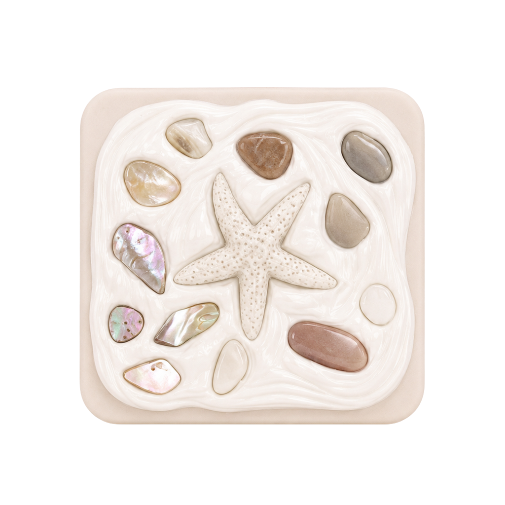 COASTAL HANDMADE SHELL COMPACT MIRROR