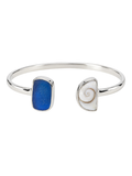 Blue Tide Shiva Shell & Seaglass Cuff Bangle