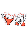 Salt Water Surf Co Vinyl Sticker Tan Line and Good Times