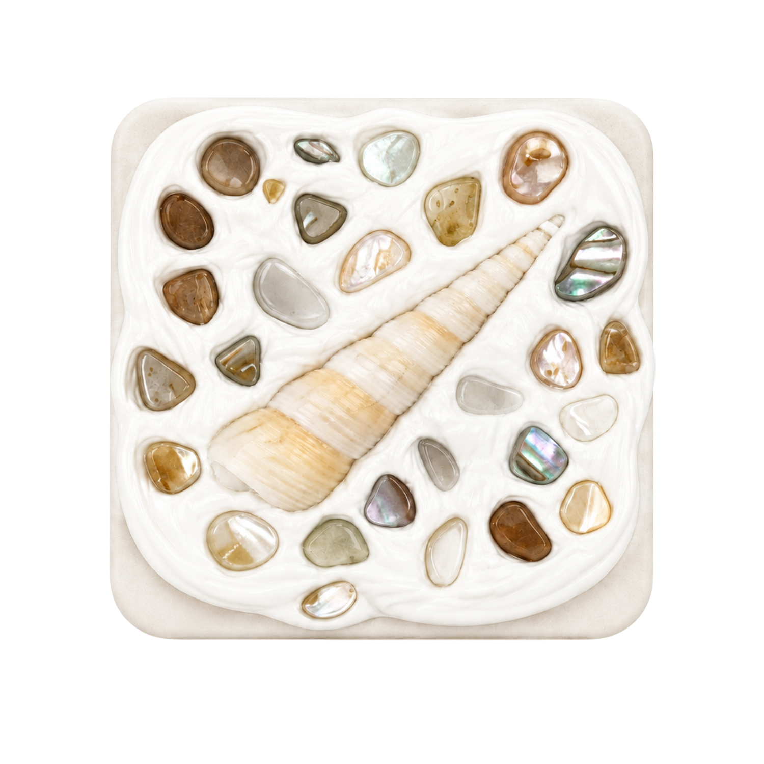 COASTAL HANDMADE SHELL COMPACT MIRROR