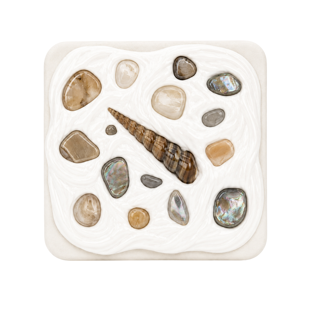 COASTAL HANDMADE SHELL COMPACT MIRROR
