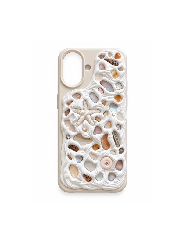 Coastal Handmade Shell iPhone 16 Plus Phone Case