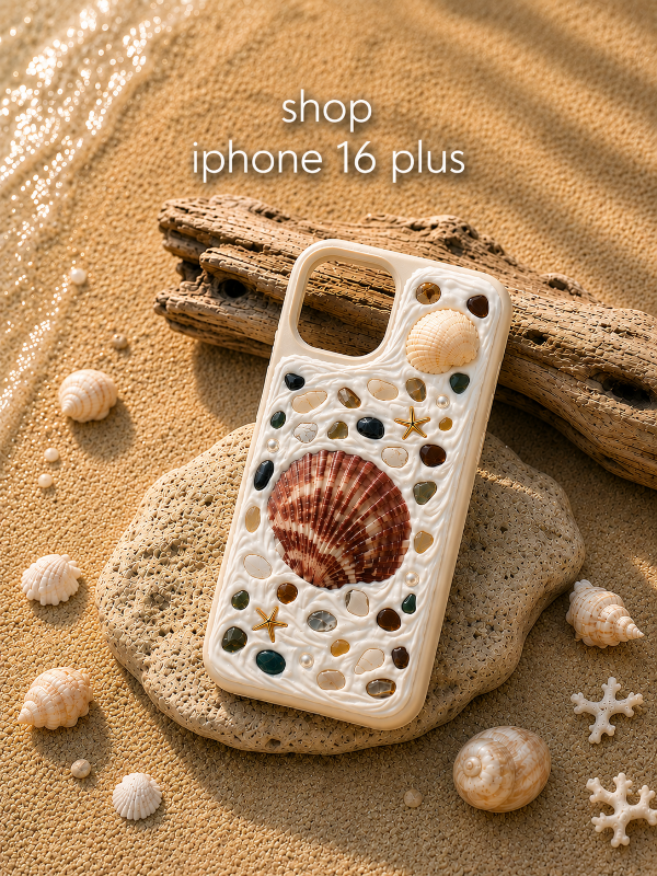 COASTAL HANDMADE SHELL IPHONE 16 PLUS PHONE CASE