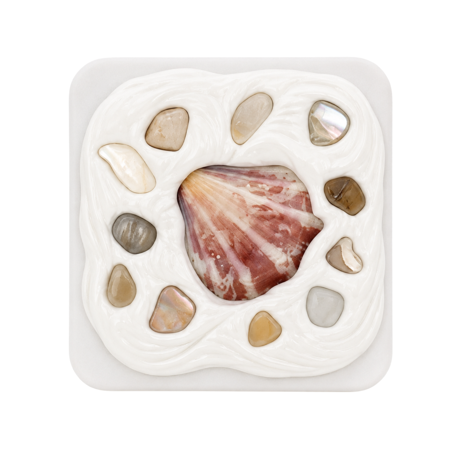 COASTAL HANDMADE SHELL COMPACT MIRROR
