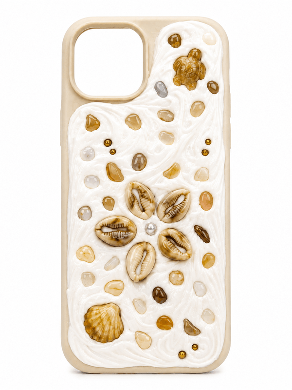 COASTAL HANDMADE SHELL IPHONE 14 PLUS PHONE CASE