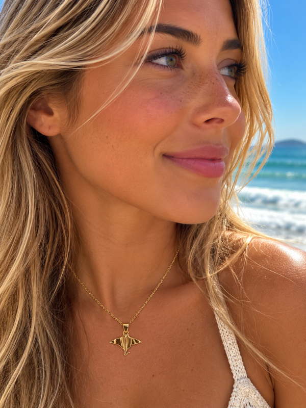 Golden Stingray Necklace