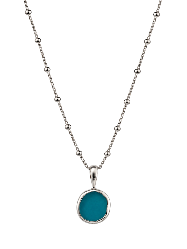 HANDMADE SEAGLASS BALL FINE CHAIN NECKLACE