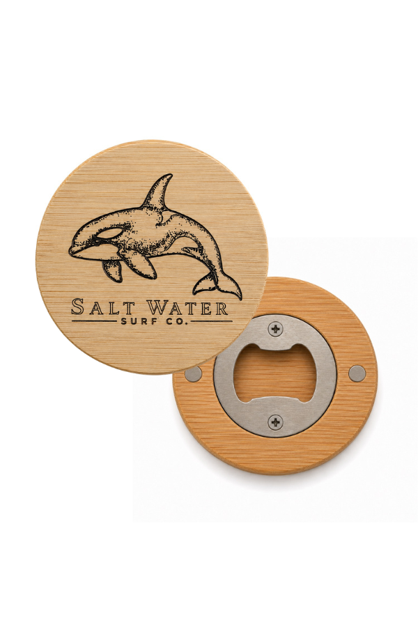 Orca Engraved Magnetic Wooden Bottle Opener