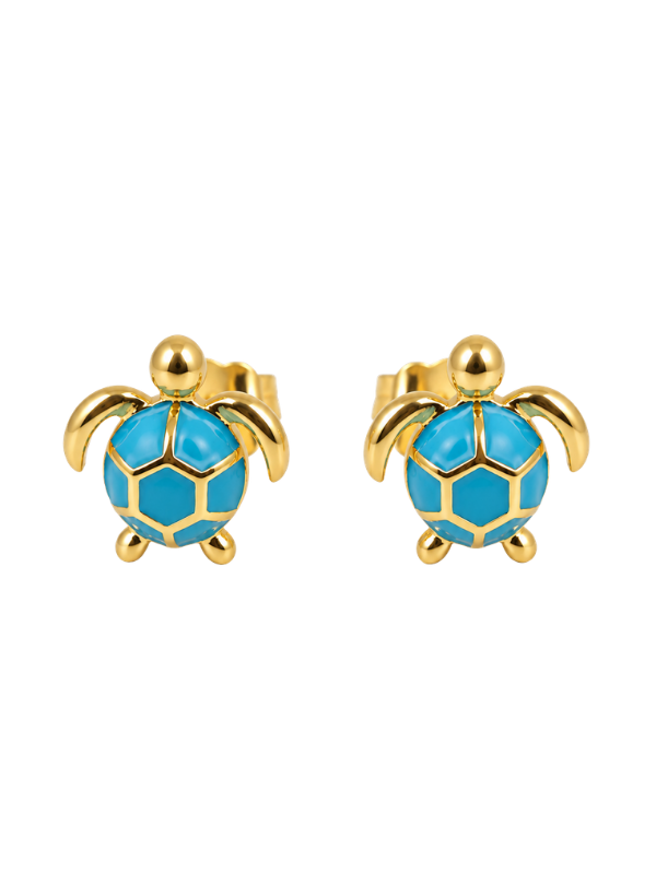 Turquoise Turtle Stud Earrings