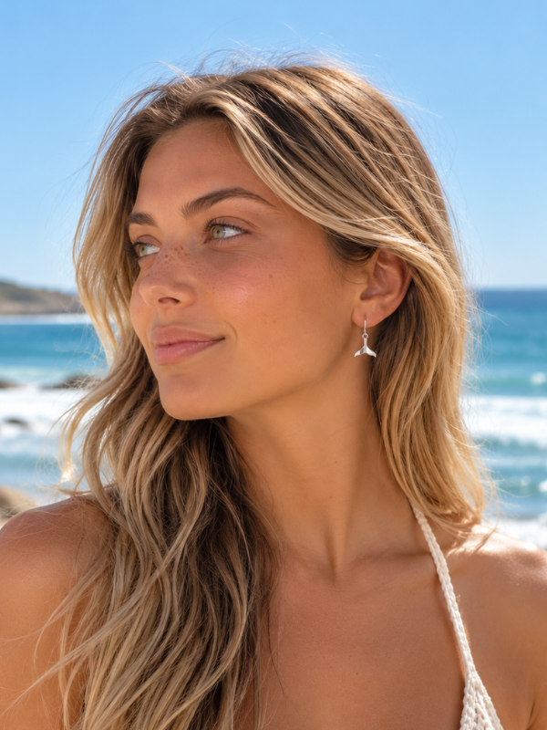 Whale Tail Drop Earrings