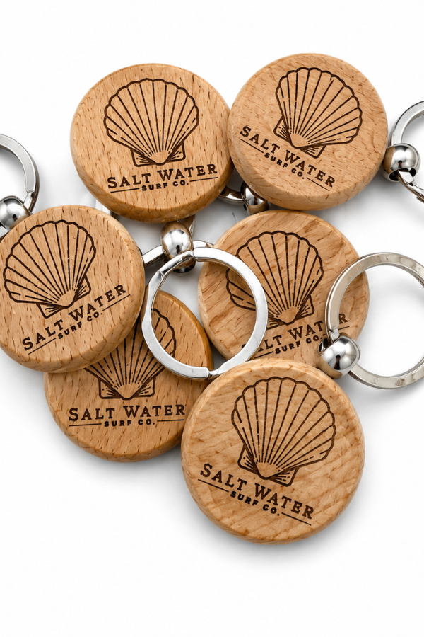 Shell Handmade Engraved Wooden Keychain