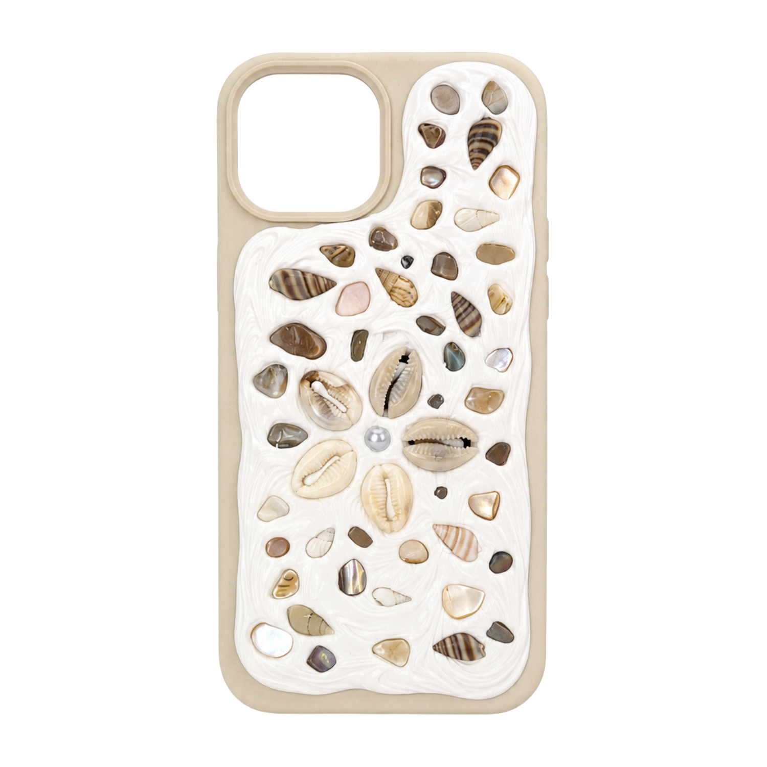 COASTAL HANDMADE SHELL IPHONE 15 PLUS PHONE CASE