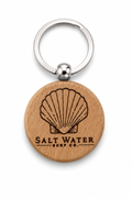 Shell Handmade Engraved Wooden Keychain
