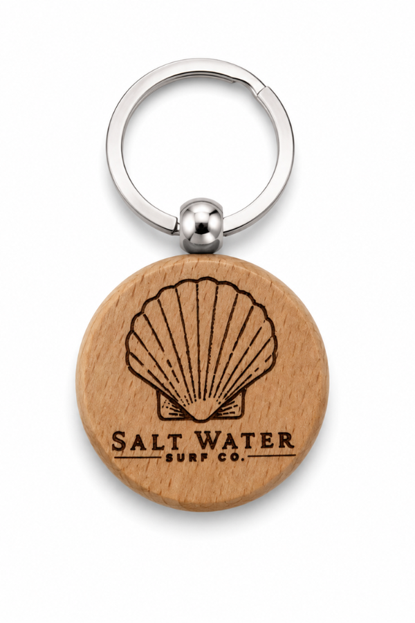 Shell Handmade Engraved Wooden Keychain
