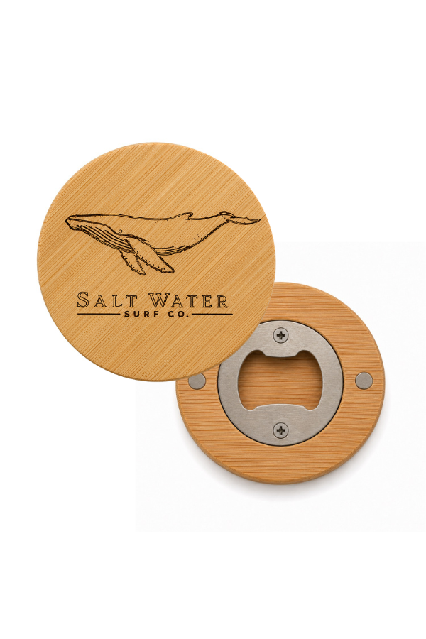 Whale Engraved Magnetic Wooden Bottle Opener