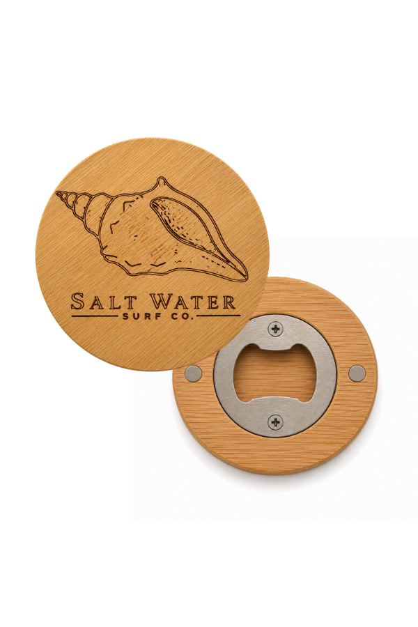 Conch Shell Engraved Magnetic Wooden Bottle Opener