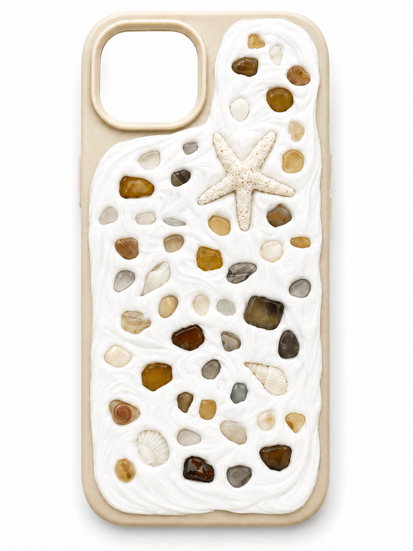 COASTAL HANDMADE SHELL IPHONE 14 PLUS PHONE CASE