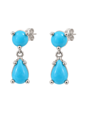 Blue Lagoon Double Drop Stud Earrings
