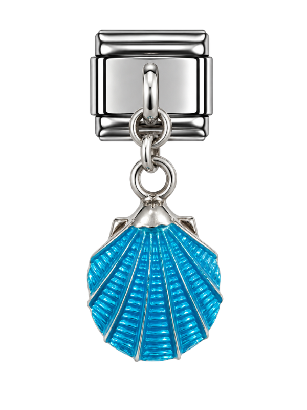 Blue Seashell Italian Bracelet Charm